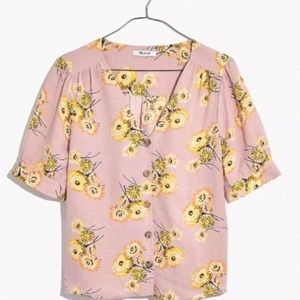Madewell Plaza Button-Front Shirt in Dutch Dandelions large